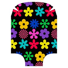 Colorful flowers on a black background pattern                                                        Luggage Cover (Medium) from ArtsNow.com Back