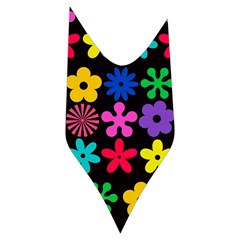 Colorful flowers on a black background pattern  Women s Long Sleeve Raglan Tee from ArtsNow.com Side Right