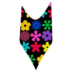 Colorful flowers on a black background pattern  Women s Long Sleeve Raglan Tee from ArtsNow.com Side Left