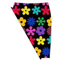 Colorful flowers on a black background pattern                                                           Midi Wrap Pencil Skirt from ArtsNow.com Front Left