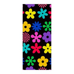 Colorful flowers on a black background pattern                                                        Pleated Skirt from ArtsNow.com Front Pleats