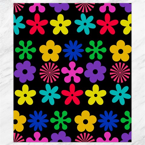 Colorful flowers on a black background pattern                                                            Canvas 8  x 10  from ArtsNow.com 8.15 x9.66  Canvas - 1