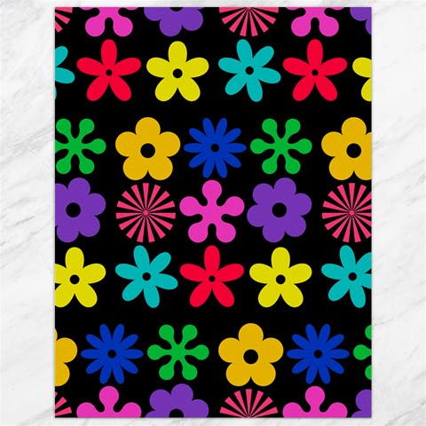 Colorful flowers on a black background pattern                                                            Canvas 12  x 16  from ArtsNow.com 11.86 x15.41  Canvas - 1