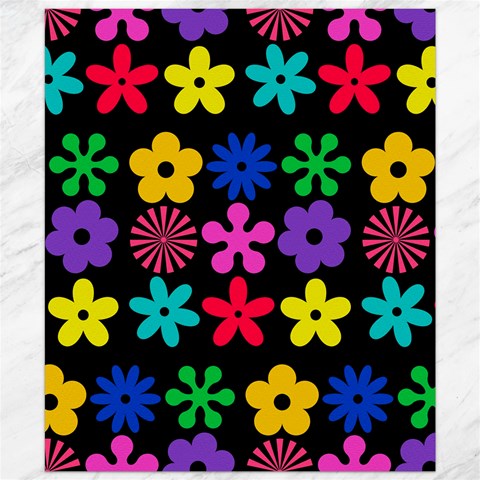 Colorful flowers on a black background pattern                                                            Canvas 20  x 24  from ArtsNow.com 19.57 x23.15  Canvas - 1