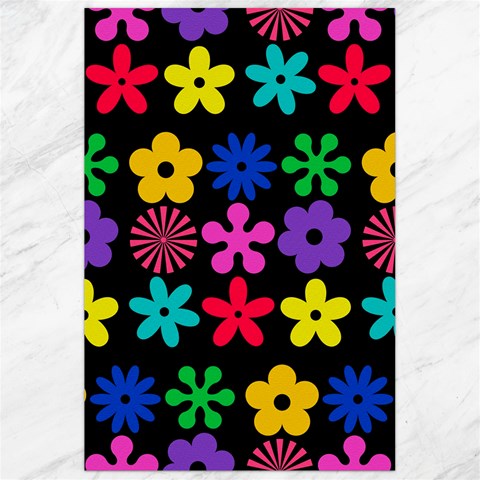 Colorful flowers on a black background pattern                                                            Canvas 24  x 36  from ArtsNow.com 23.35 x34.74  Canvas - 1