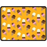 Ice cream on an orange background pattern                                                            Fleece Blanket