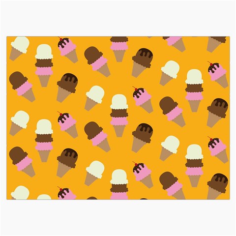 Ice cream on an orange background pattern                                                          Roll Up Canvas Pencil Holder (M) from ArtsNow.com Front