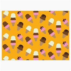 Ice cream on an orange background pattern                                                          Roll Up Canvas Pencil Holder (M) from ArtsNow.com Front