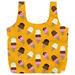 Ice cream on an orange background pattern                                                        Full Print Recycle Bag (XXL)