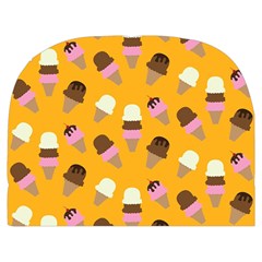Ice cream on an orange background pattern                                                        Makeup Case (Medium) from ArtsNow.com Front