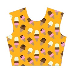 Ice cream on an orange background pattern                                                             Cotton Crop Top from ArtsNow.com Front
