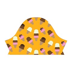 Ice cream on an orange background pattern                                                                 Short Sleeve V Left Sleeve