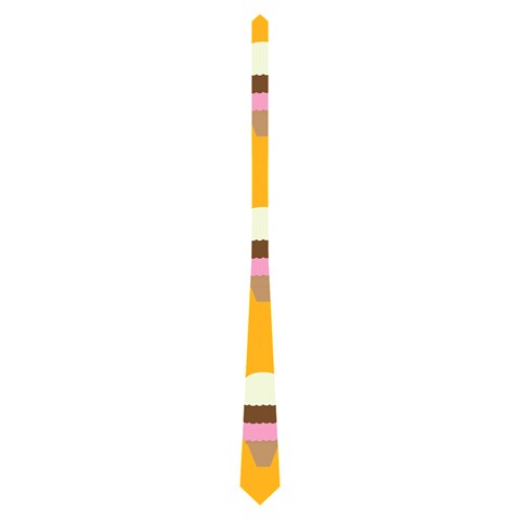Ice cream on an orange background pattern                                                             Necktie from ArtsNow.com Front