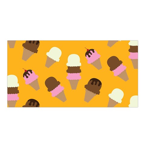 Ice cream on an orange background pattern                                                         Satin Shawl from ArtsNow.com Front