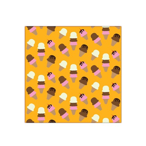 Ice cream on an orange background pattern                                                             Satin Bandana Scarf from ArtsNow.com Front