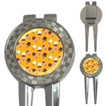 Ice cream on an orange background pattern                                                             3-in-1 Golf Divot