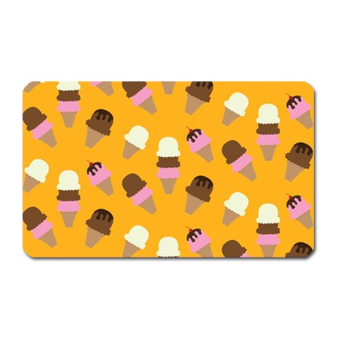 Ice cream on an orange background pattern                                                             Magnet (Rectangular) from ArtsNow.com Front