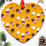 Ice cream on an orange background pattern                                                             Ornament (Heart)