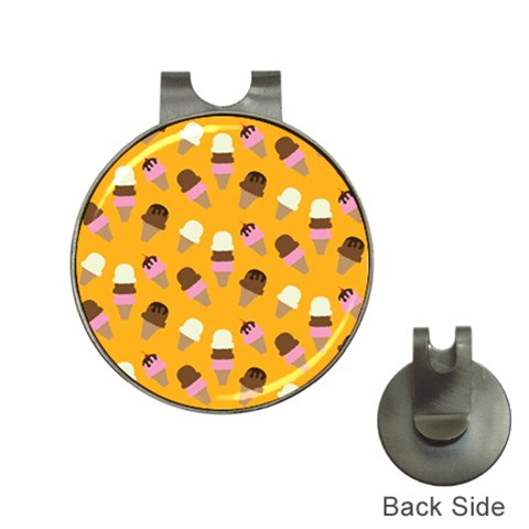 Ice cream on an orange background pattern                                                             Golf Ball Marker Hat Clip from ArtsNow.com Front