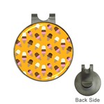 Ice cream on an orange background pattern                                                             Golf Ball Marker Hat Clip