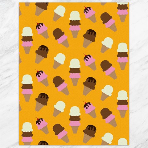 Ice cream on an orange background pattern                                                             Canvas 12  x 16  from ArtsNow.com 11.86 x15.41  Canvas - 1