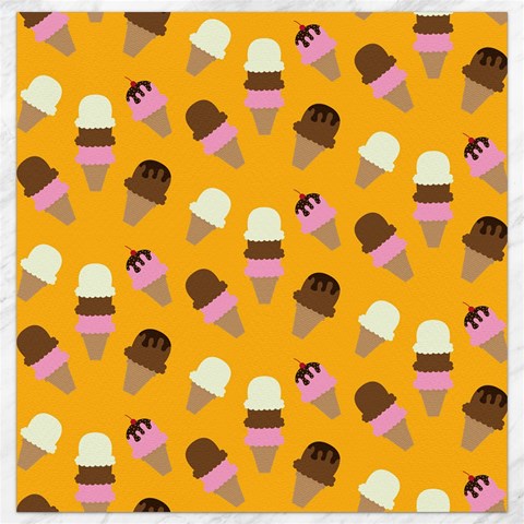 Ice cream on an orange background pattern                                                             Canvas 16  x 16  from ArtsNow.com 15.2 x15.41  Canvas - 1