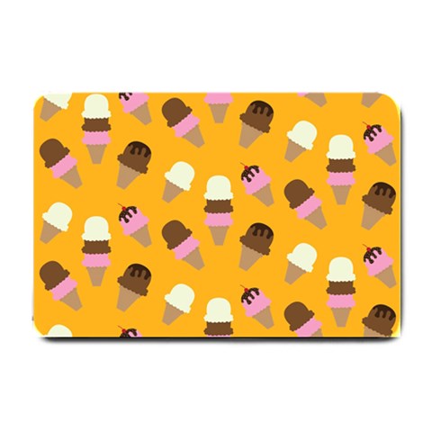 Ice cream on an orange background pattern                                                             Small Doormat from ArtsNow.com 24 x16  Door Mat