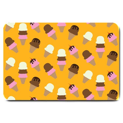 Ice cream on an orange background pattern                                                             Large Doormat from ArtsNow.com 30 x20  Door Mat