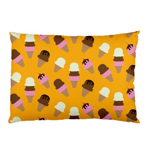 Ice cream on an orange background pattern                                                             Pillow Case from ArtsNow.com 26.62 x18.9  Pillow Case