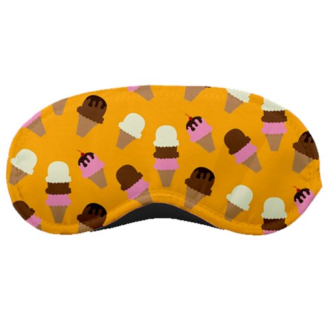 Ice cream on an orange background pattern                                                             Sleeping Mask from ArtsNow.com Front