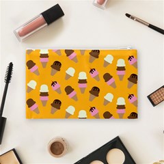 Ice cream on an orange background pattern                                                             Cosmetic Bag from ArtsNow.com Back