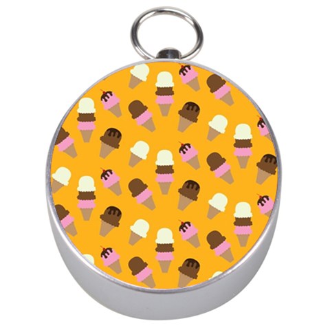 Ice cream on an orange background pattern                                                             Silver Compass from ArtsNow.com Front