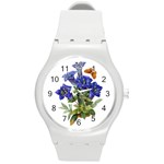 Vintage-blume-kunst-clipart-16307836606qy-removebg-preview Round Plastic Sport Watch (M)