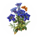 Vintage-blume-kunst-clipart-16307836606qy-removebg-preview Wooden Puzzle Round