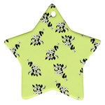 Black and white vector flowers at canary yellow Ornament (Star)