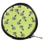 Black and white vector flowers at canary yellow Mini Makeup Bag