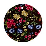 Flower wallpaper Round Ornament (Two Sides)