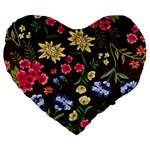 Flower wallpaper Large 19  Premium Flano Heart Shape Cushions