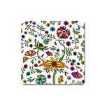 Exotic Floral Square Magnet