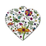 Exotic Floral Dog Tag Heart (One Side)