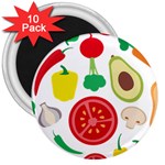 Vegetables flat 3  Magnets (10 pack) 