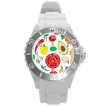 Vegetables flat Round Plastic Sport Watch (L)