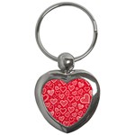 Red hearts hand drawn Key Chain (Heart)