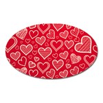 Red hearts hand drawn Oval Magnet
