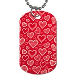 Red hearts hand drawn Dog Tag (Two Sides)