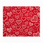 Red hearts hand drawn Small Glasses Cloth