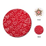 Red hearts hand drawn Playing Cards Single Design (Round)