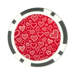 Red hearts hand drawn Poker Chip Card Guard (10 pack)
