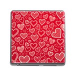 Red hearts hand drawn Memory Card Reader (Square 5 Slot)