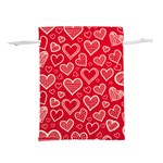 Red hearts hand drawn Lightweight Drawstring Pouch (S)